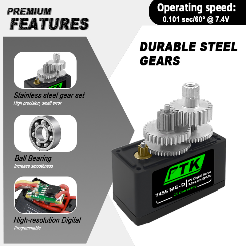 Servo numérique PTK 7455MG-D 1 - Rc Car Servo avis et prix