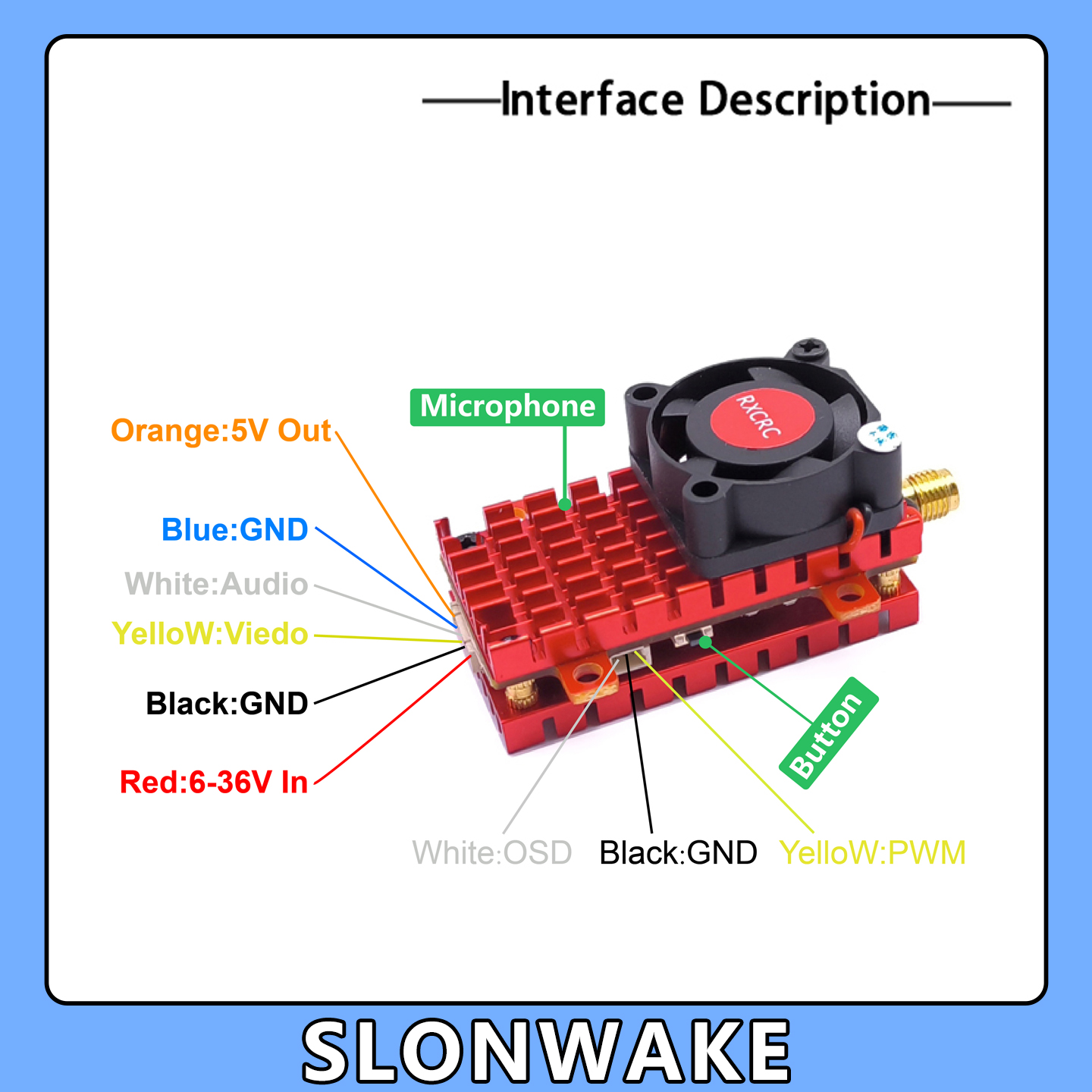 SLONWAKE 5.8G 2W VTX FPV 1800T - Drone Rc Board avis et prix