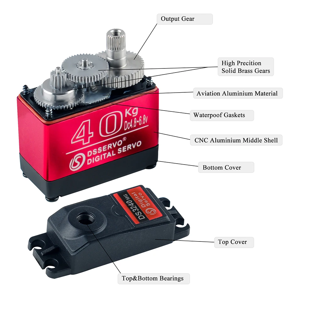 40KG Dsservo DS3240 grand coup - Rc Car Servo avis et prix