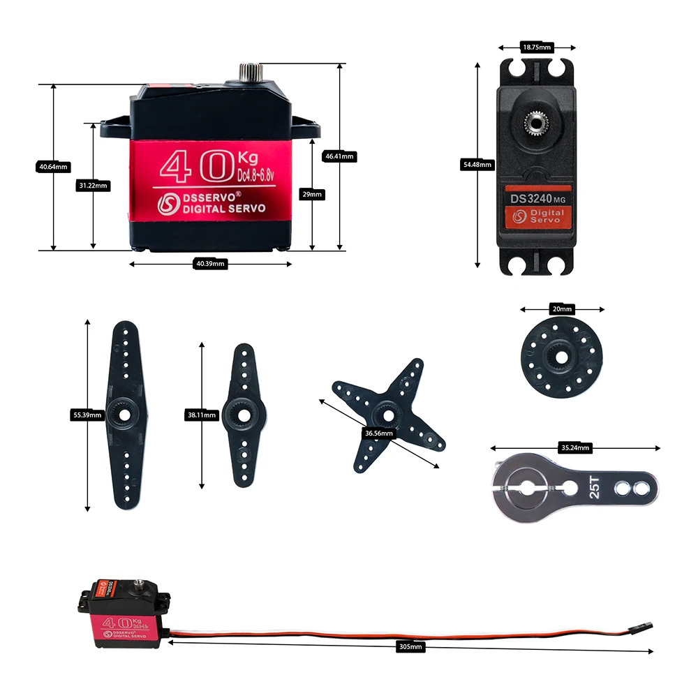 40KG Dsservo DS3240 grand coup - Rc Car Servo avis et prix